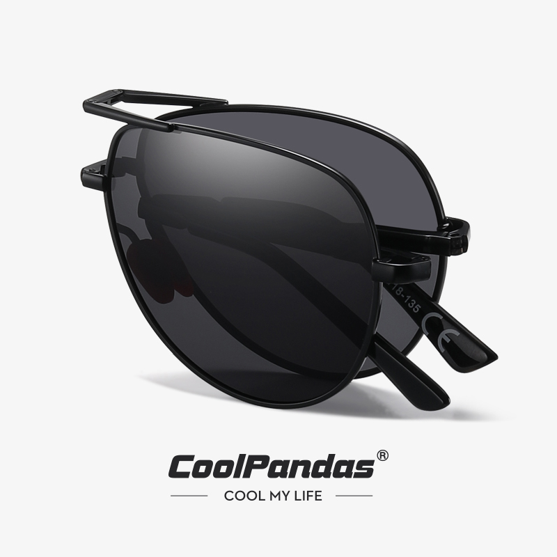 Sunglasses Aviator Polarized - Okulary przeciwsłoneczne CoolPandas, składane, męskie, lotnicze,