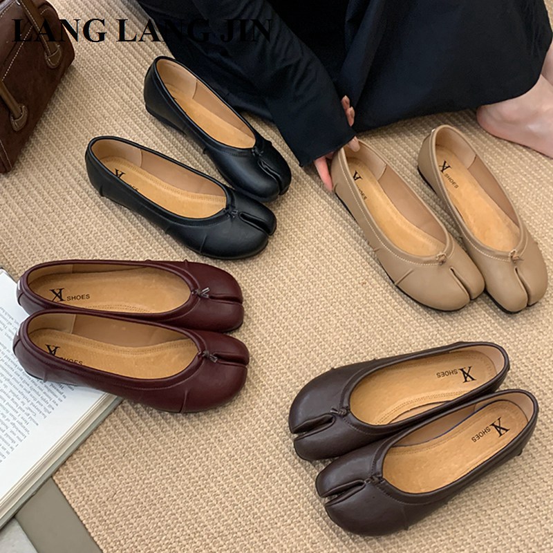 Espadrille Slip On - Wiosenne baleriny damskie z dzielonym palcem,